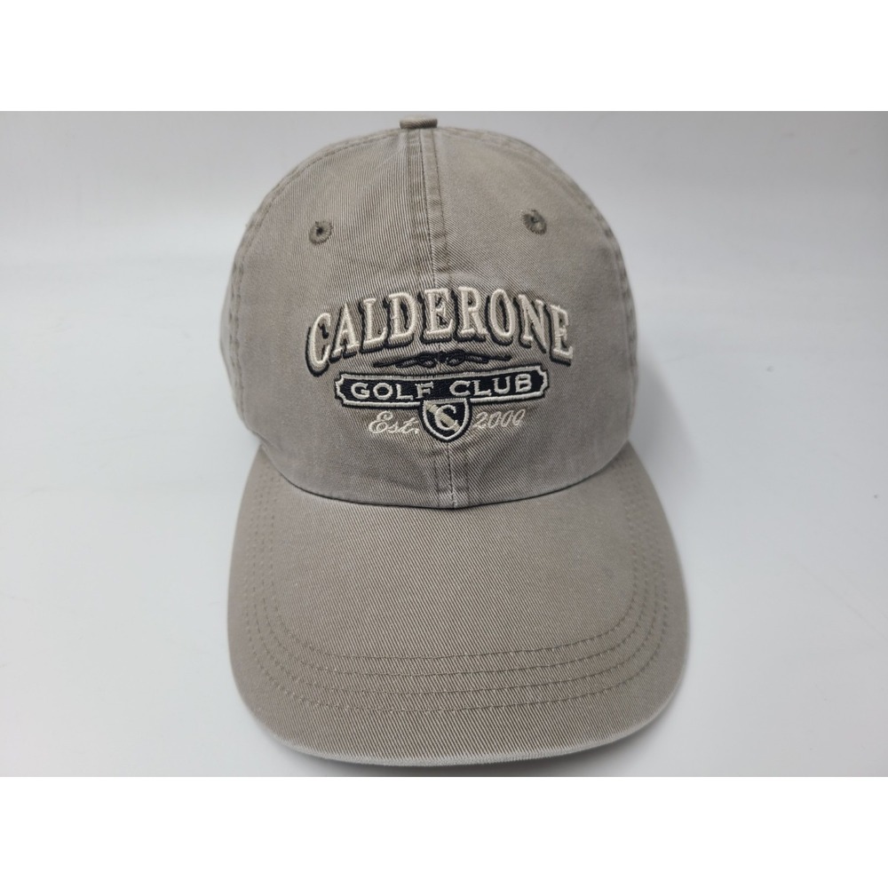 Calderone Golf Club Ahead Strapback Adjustable Hat Cap Grass Lake Michigan Gray